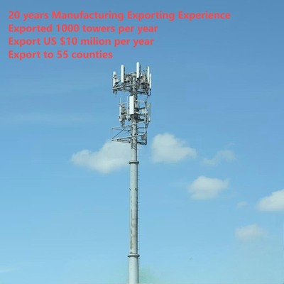 20m-40m Βιομηχανικού βαθμού Monopole Telecom Tower με εσωτερική σκάλα αναρρίχησης και πλατφόρμα συντήρησης για σταθμό βάσης Urban Smart City