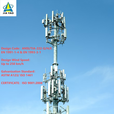 20m-40m Βιομηχανικού βαθμού Monopole Telecom Tower με εσωτερική σκάλα αναρρίχησης και πλατφόρμα συντήρησης για σταθμό βάσης Urban Smart City