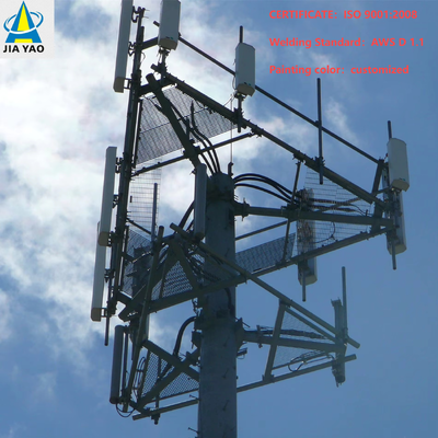 20m-40m Βιομηχανικού βαθμού Monopole Telecom Tower με εσωτερική σκάλα αναρρίχησης και πλατφόρμα συντήρησης για σταθμό βάσης Urban Smart City